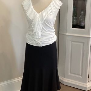 Black pencil skirt with petal flare